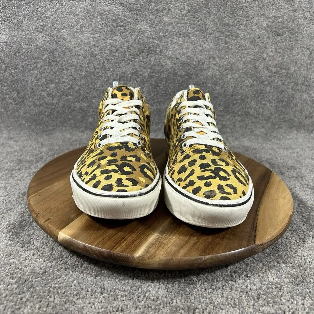 Vans ComfyCush Old Skool Mens Size 10 Leopard Print Athletic Skate Shoes Used